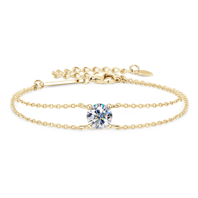 Zara Double Chain Moissanite Bracelet