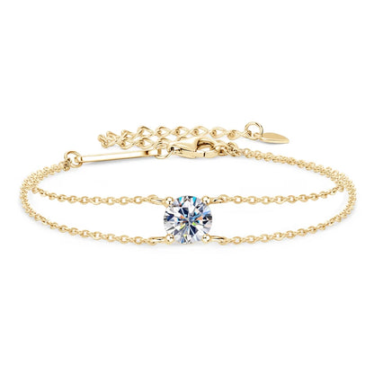 Zara Double Chain Moissanite Bracelet