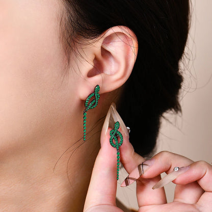 Ophelia Green Snake Earrings
