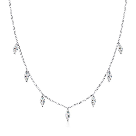 Amara Marquise Cut Moissanite Necklace