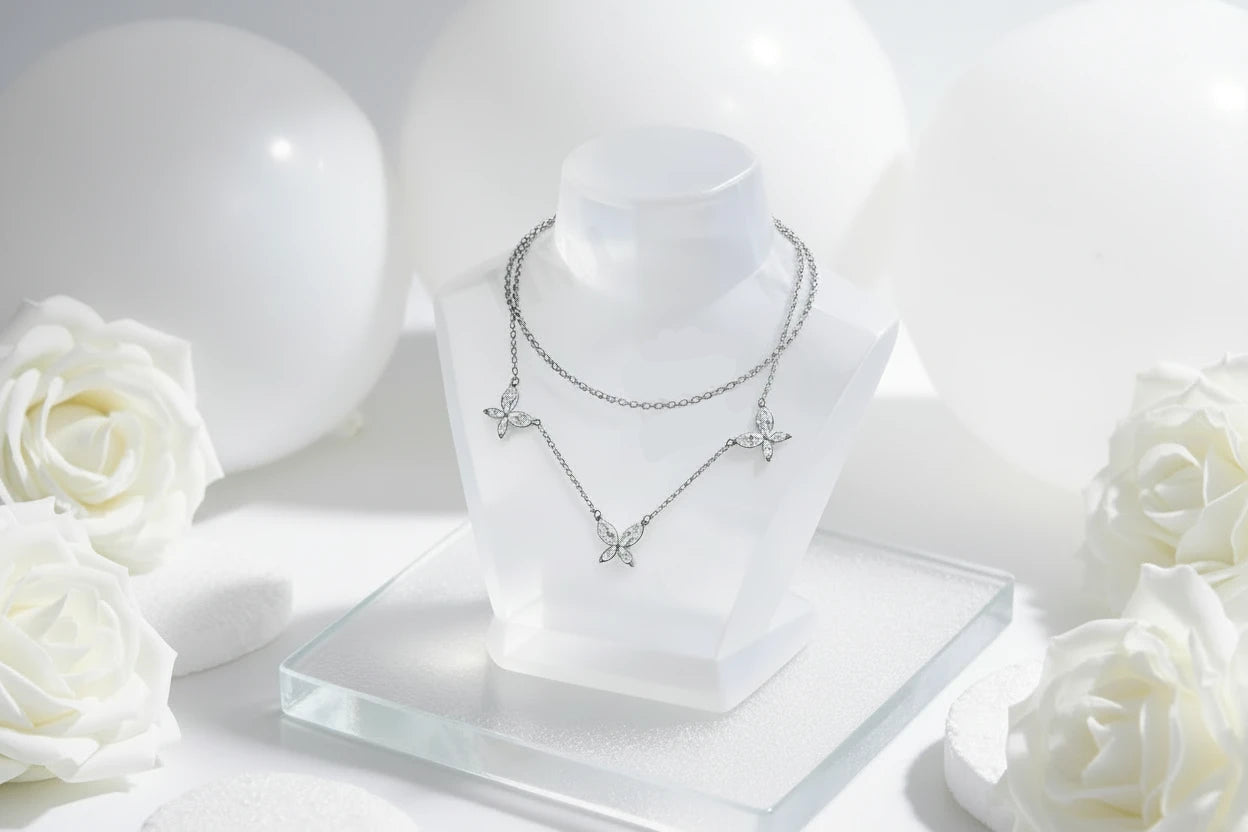 Dalitso Butterfly Marquise-Cut Moissanite Necklaces