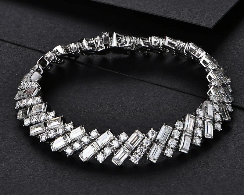 Genevieve Moissanite Diamond Baguette Bracelet