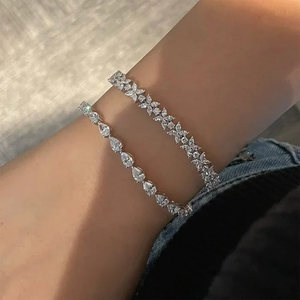 Yara Pear Moissanite Tennis Bracelet