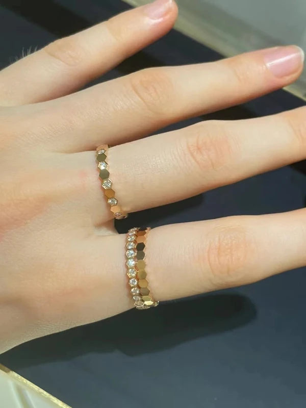 Chau-met Moissanite Honeycomb Ring