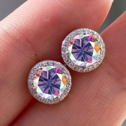 Razan Moissanite Round Earrings